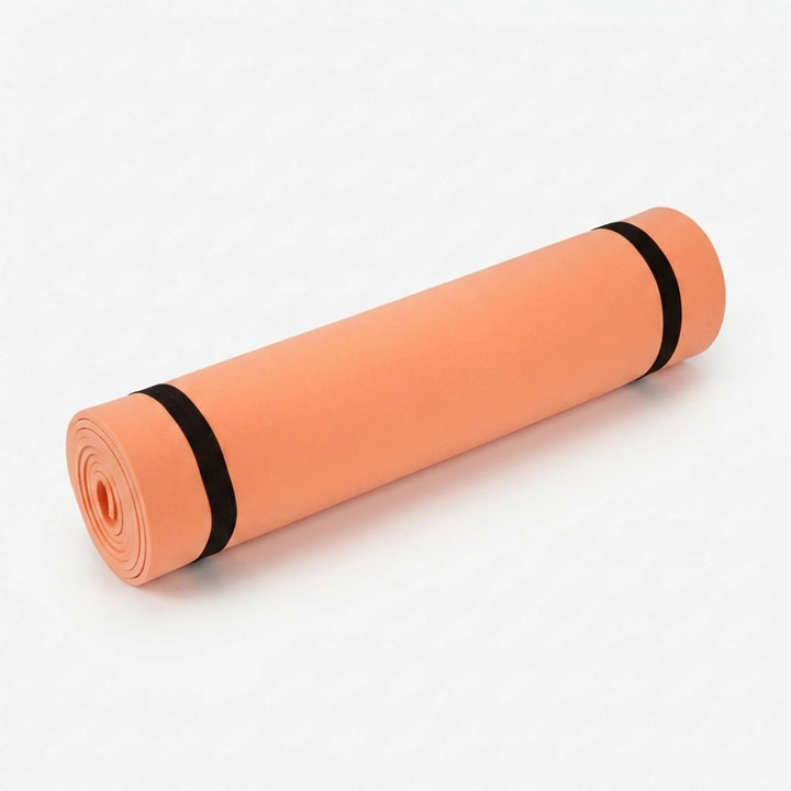 Portable cushioned exercise mat for yoga & pilates. Easy-to-store non-slip fitness mat for home gyms.