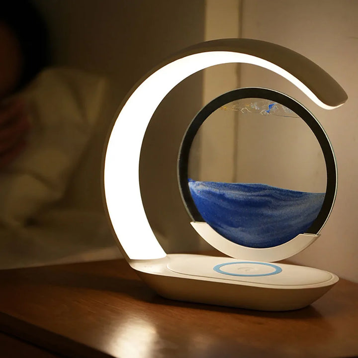 Unique custom photo LED lamp, a personalized keepsake. USB powered night light with acrylic panel & beautiful wooden base.