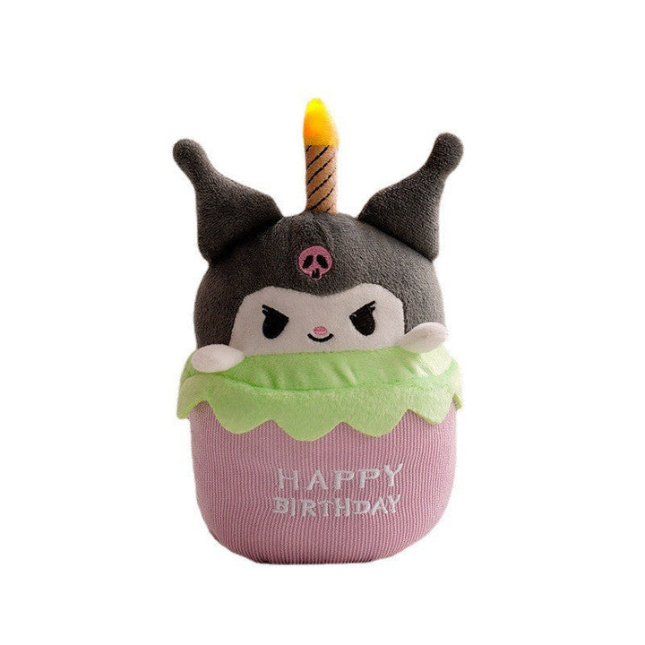 Light-up musical birthday cake plush, perfect gift for kids. Features sound & glowing design.