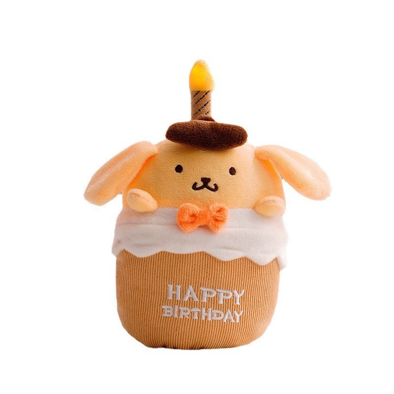 Singing GlowCake character plush toy, a vibrant musical birthday cake with colorful lights for kids.