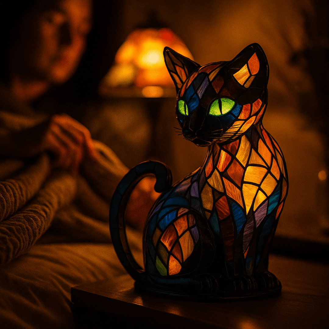 Adorable cat lamp, a silicone LED night light designed for gentle illumination in a baby's nursery or bedroom.