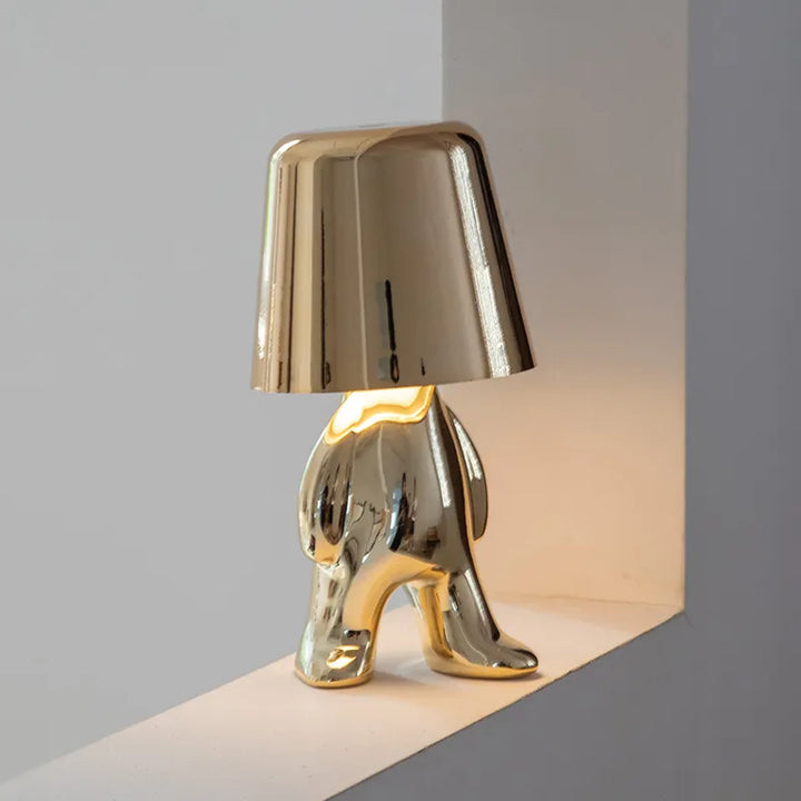Decorative LED table lamp, dimmable, unique design, perfect for cozy accent lighting.