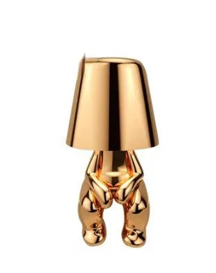 Stylish LED table lamp, unique design, rechargeable, perfect modern home decor.