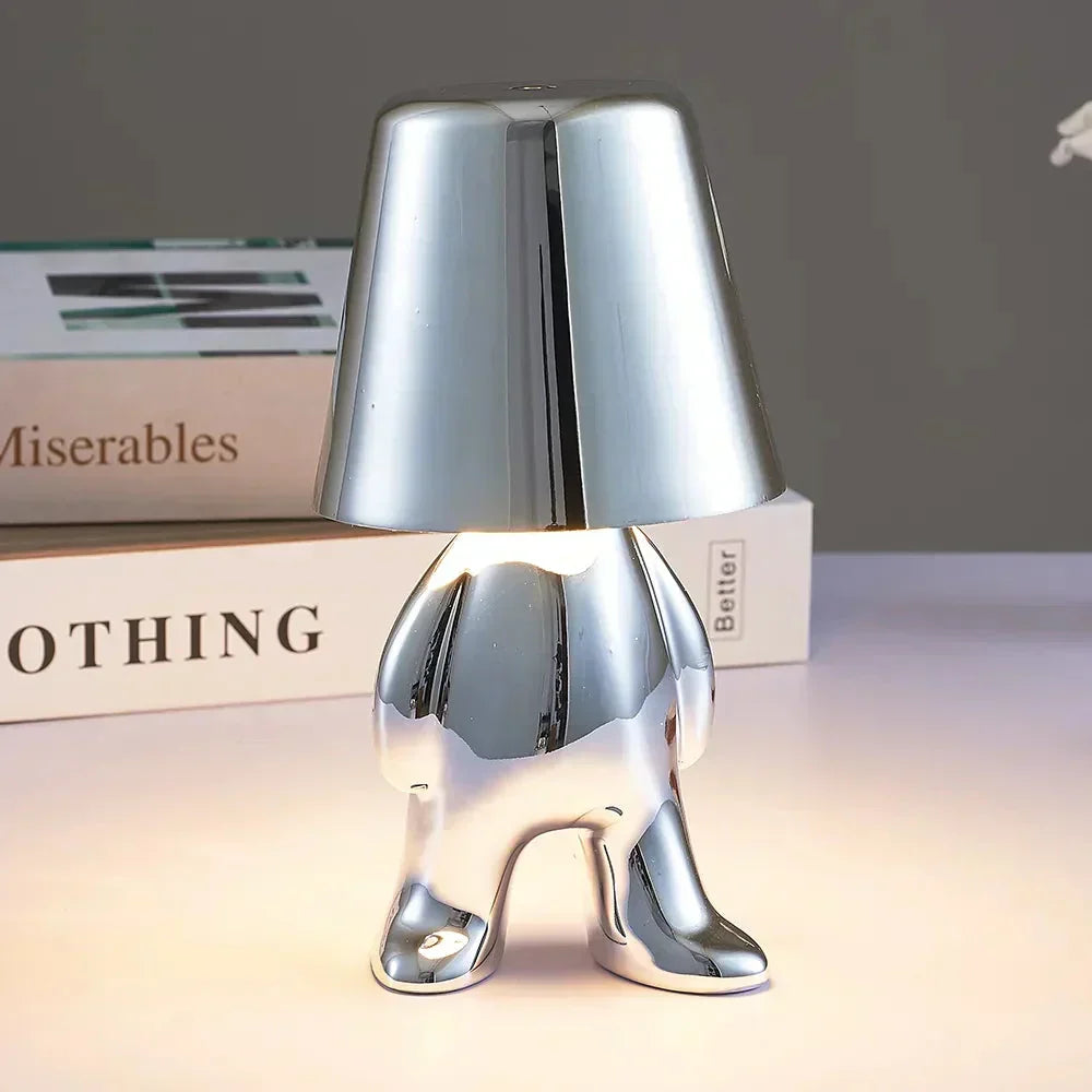Stylish LED accent lamp, rechargeable and portable, enhancing any room's decor.
