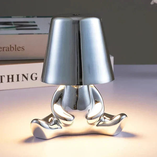 Dimmable LED table lamp, cordless for versatile placement, modern home accent.
