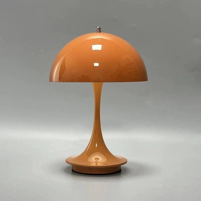 Modern BloomGlow flower bud lamp, dimmable and wireless, enhancing home decor with soft light.