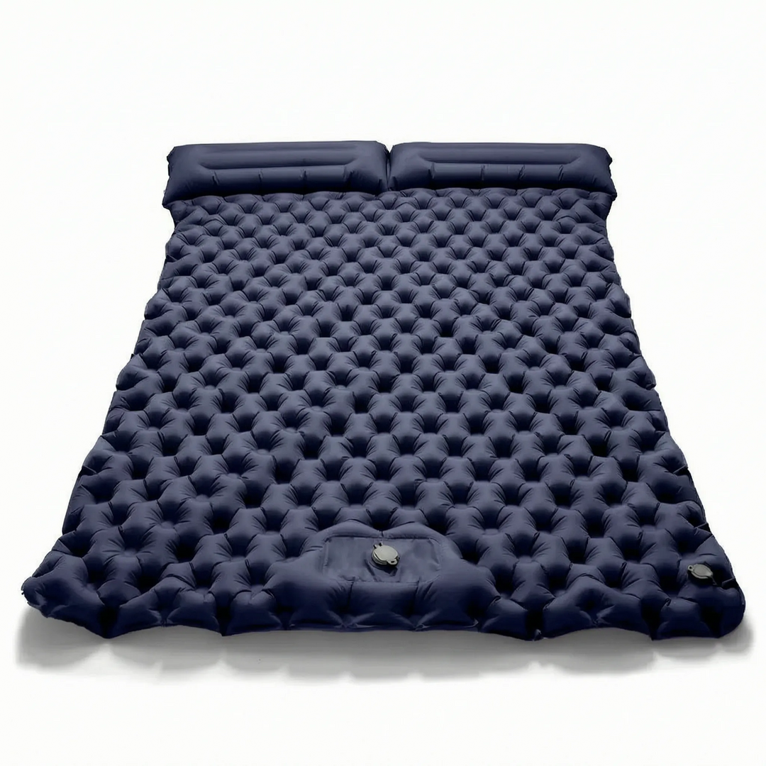 Durable double outdoor air mattress, perfect for camping, backpacking, and comfortable tent sleeping.