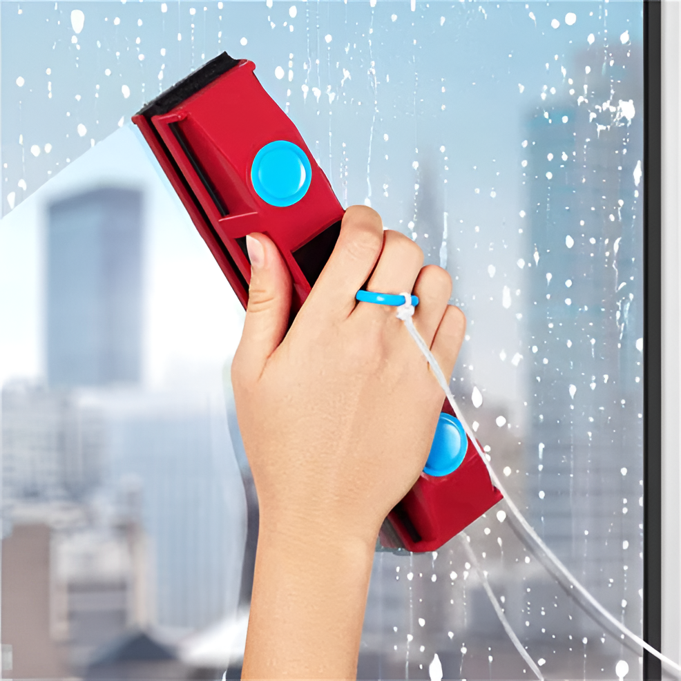 Double-sided magnetic window cleaner for efficient, streak-free glass cleaning. Ideal for home use.