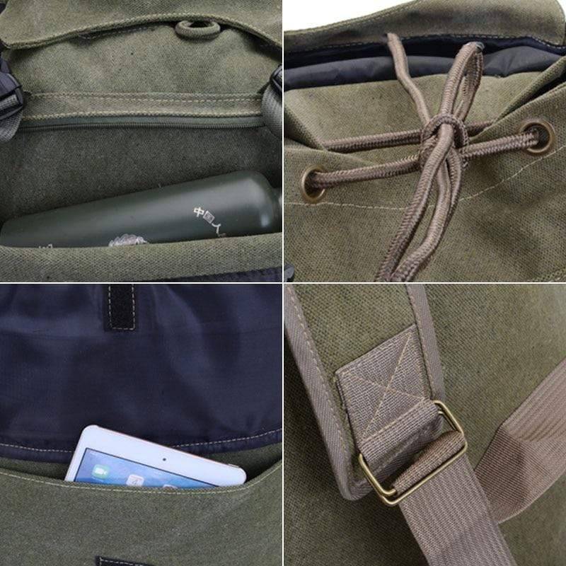 Close-up of 100L outdoor backpack fabric, durable canvas for rugged climbing adventures