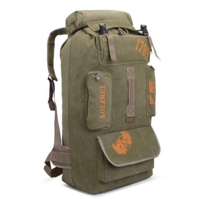 Interior view of spacious 100L camping rucksack, demonstrating large capacity storage