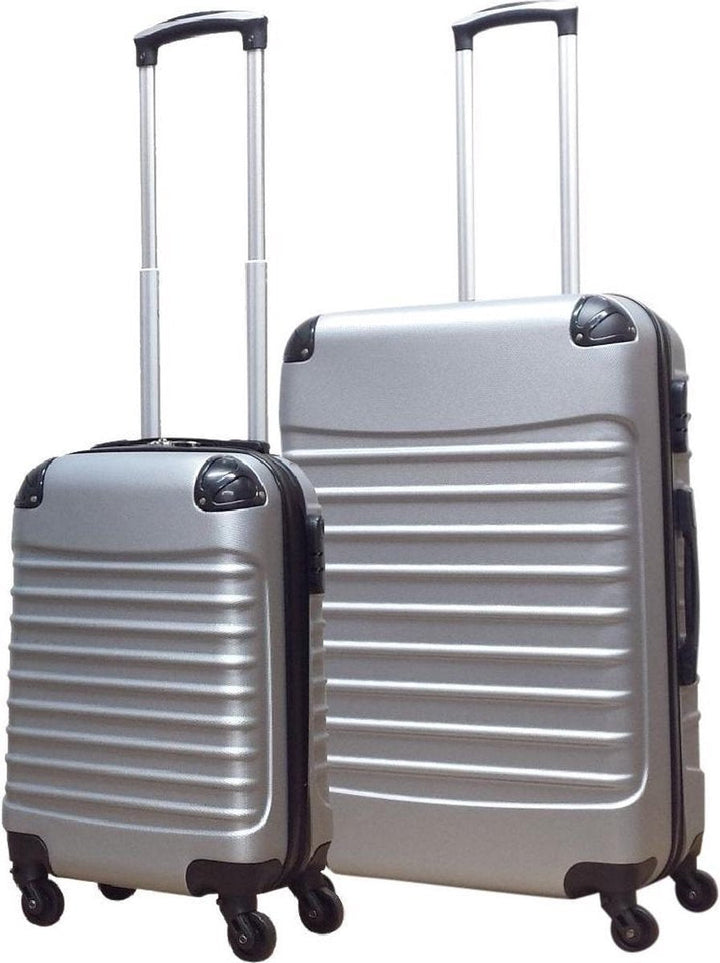 Sleek 2-piece ABS hardshell spinner luggage set, durable and lightweight for all your travel needs.