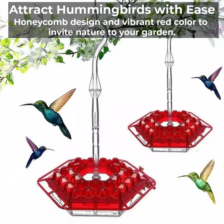 Pest-free hummingbird feeder, ant-proof & bee-resistant, ensuring pure nectar for wildlife. Perfect for backyard bird watching.