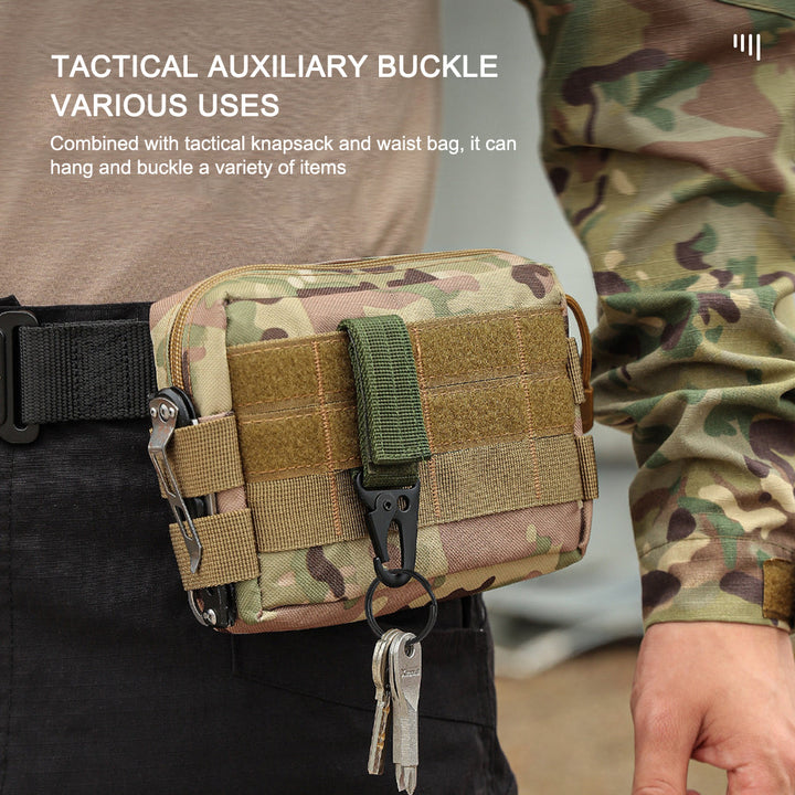 Heavy-duty tactical molle keychain clips, 2-pack, for secure key management