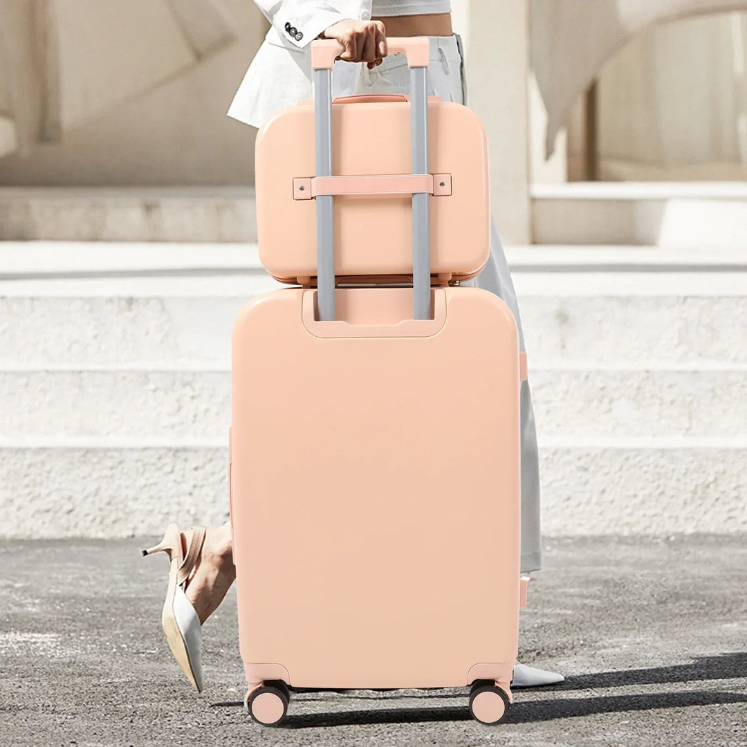 Durable hard shell 2-piece Vienna Duo luggage set with spinner wheels for secure travel.