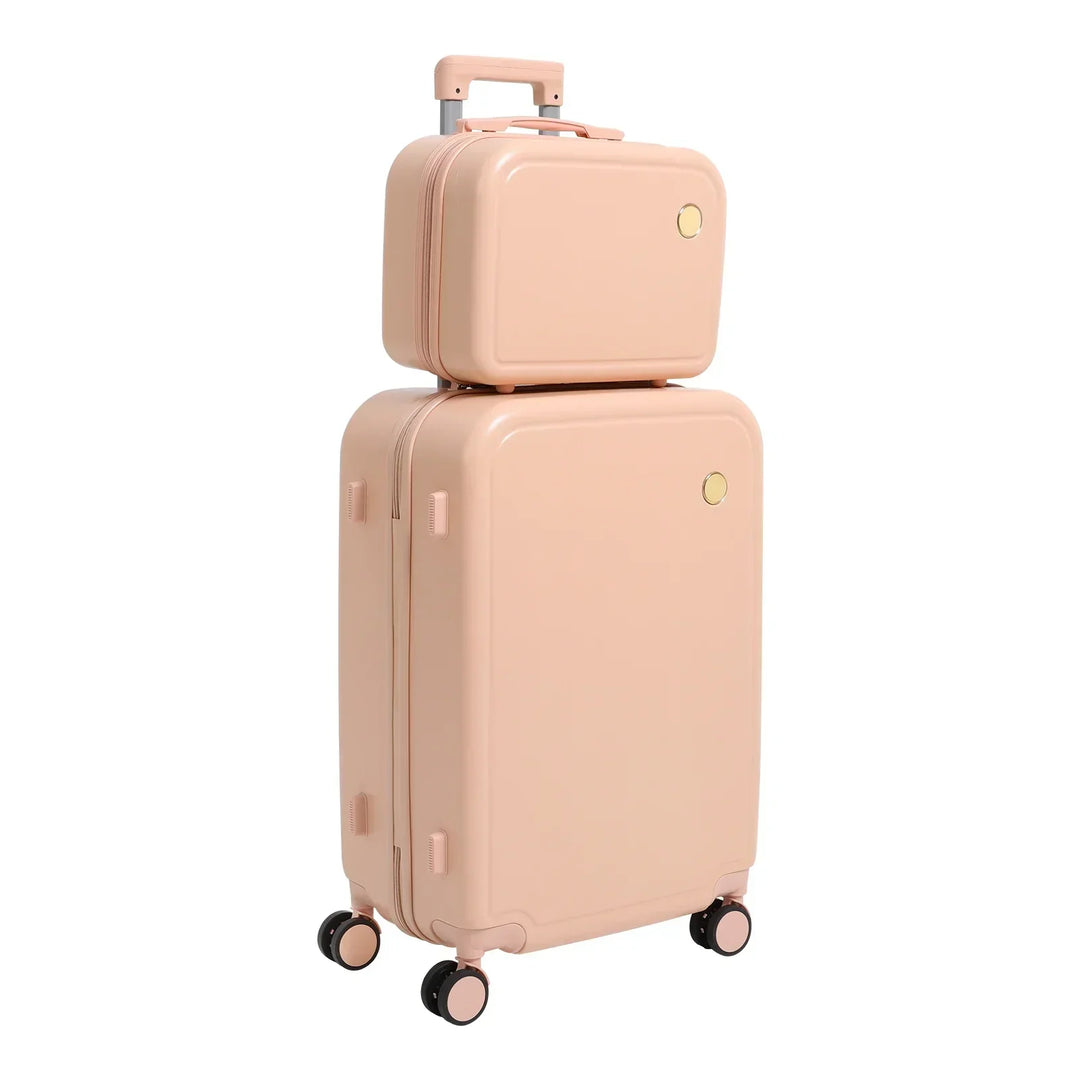 Vienna Duo hard shell luggage set, durable & secure travel accessories with spinner wheels.