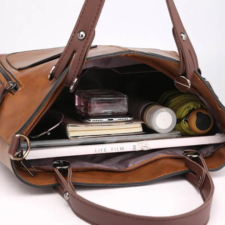 Organized women's tote bag. Durable & classic everyday handbag, ideal for work or casual use.
