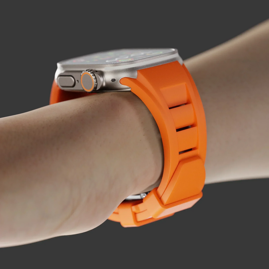 Rugged sport watch band for women, durable and flexible for running & workouts. Active accessory.