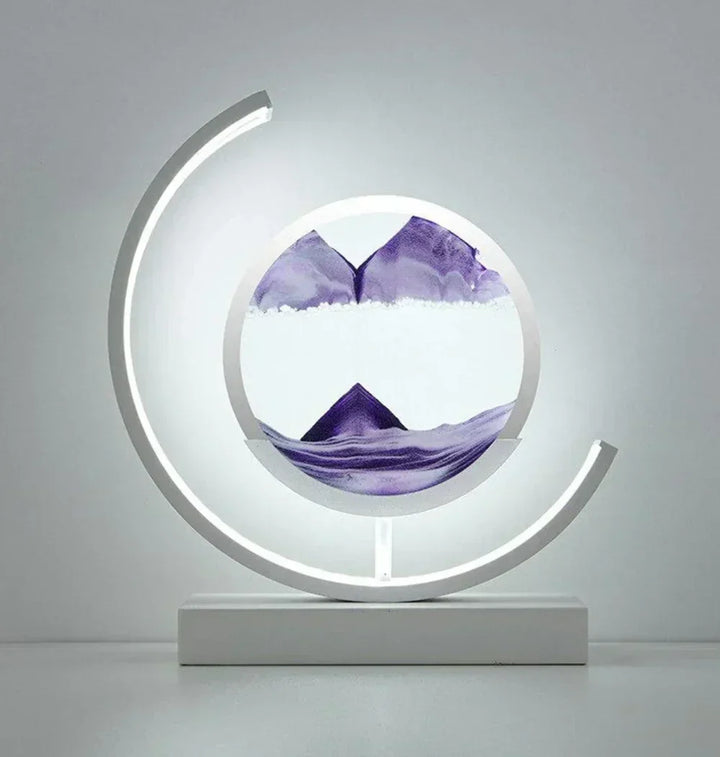 Relaxing Dynamic Sandscape Table Lamp, a meditation lamp with moving sand art for tranquil home decor.