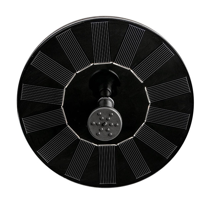 Solar-powered floating pond pump for garden decor, an outdoor water feature perfect for a peaceful bird bath.