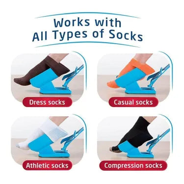 Easy on/off compression sock aid for enhanced mobility and independence in daily living tasks.