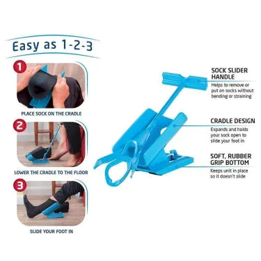 Compression sock donning aid kit, an essential daily living tool for easy sock application.