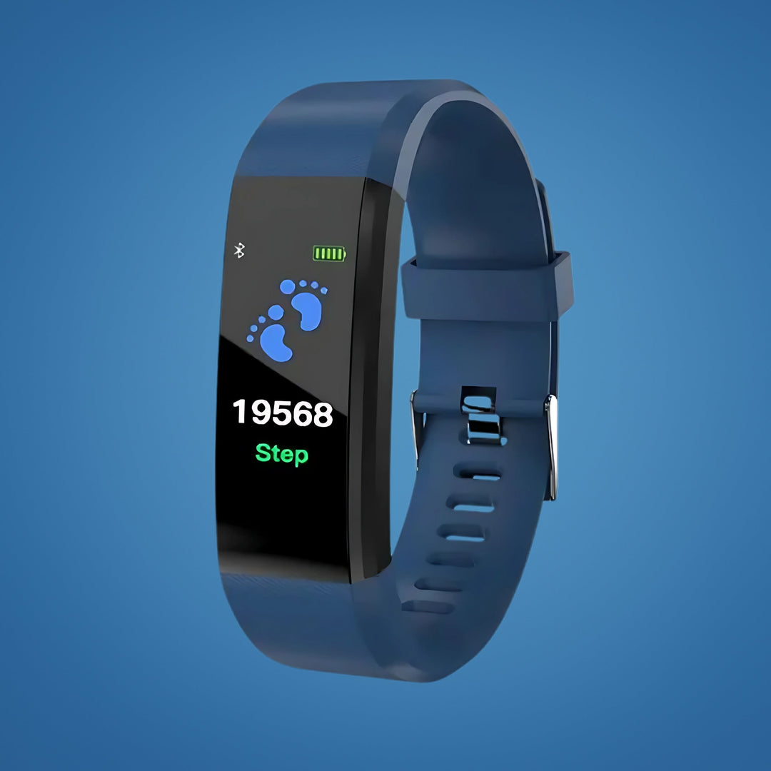 Smart device for seniors: fall detection, GPS tracker, health monitor, and SOS button.