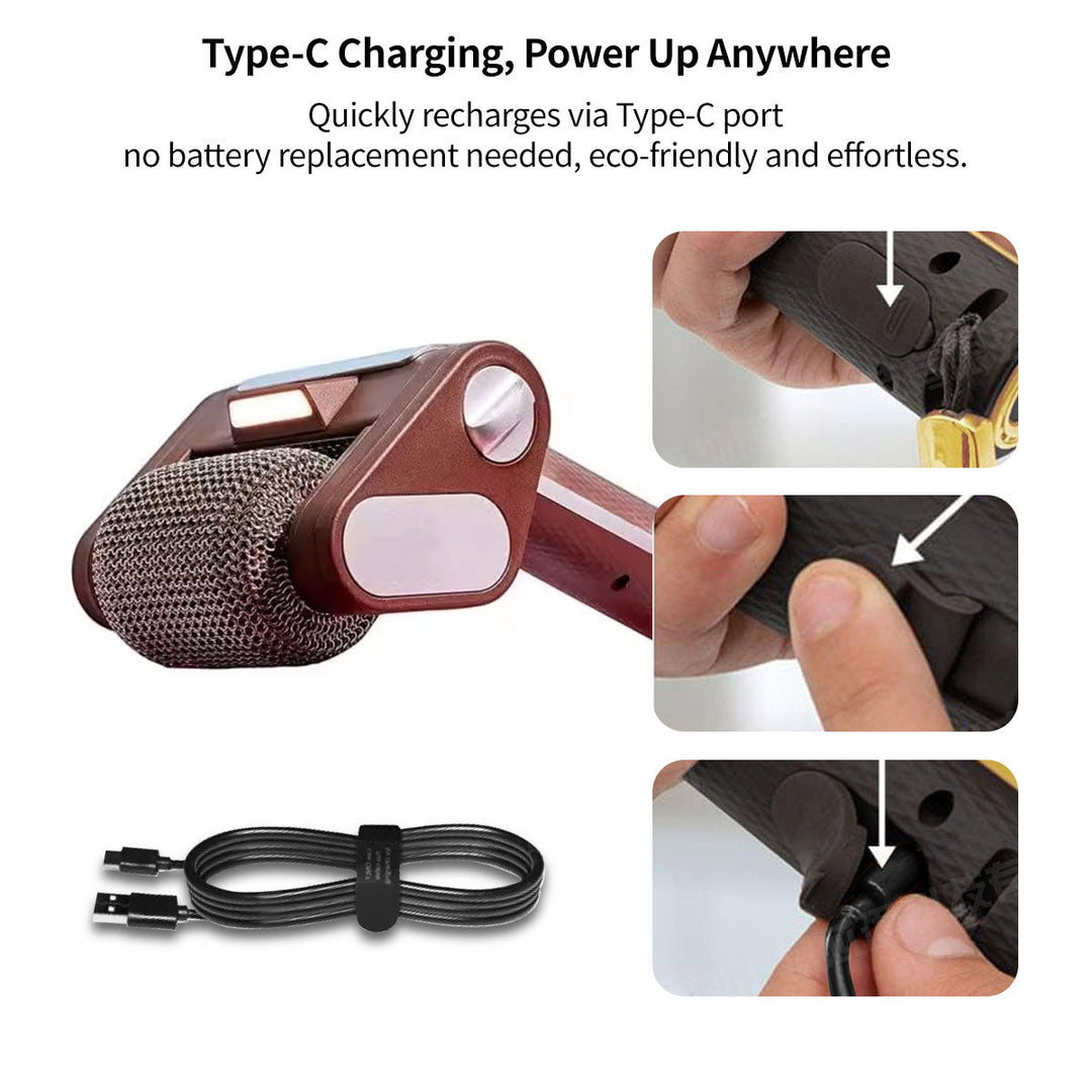 Electric BBQ grill cleaner with bright LED light for effective outdoor cleaning