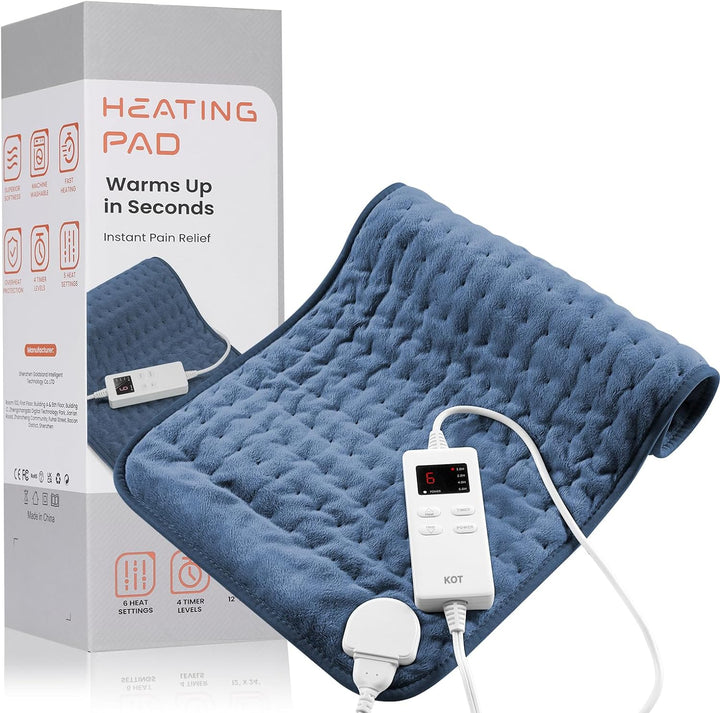 Electric heating pad for back pain relief and muscle relaxation.