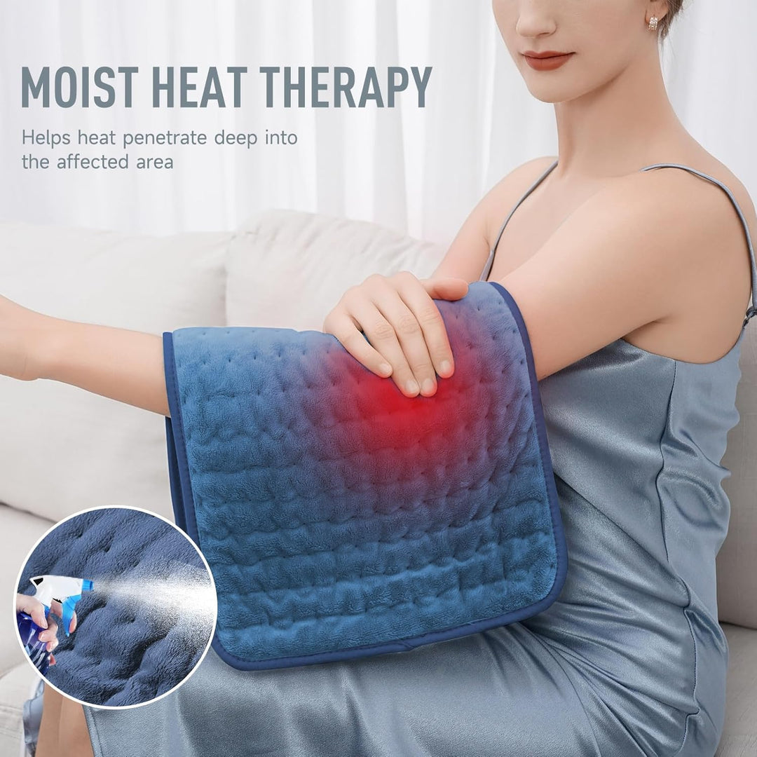 Plush electric heating pad delivers soothing heat therapy for back pain, joints, and muscle stiffness.