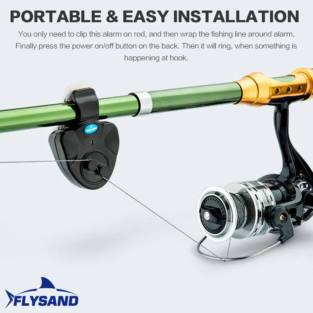 Fishing Rod Bite Alarm with bright LED, a crucial electronic buzzer for enhanced fishing.