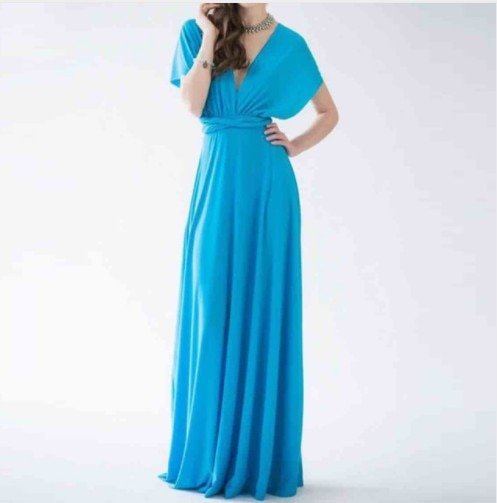 Elegant women's party dress, a chic and versatile convertible maxi design.