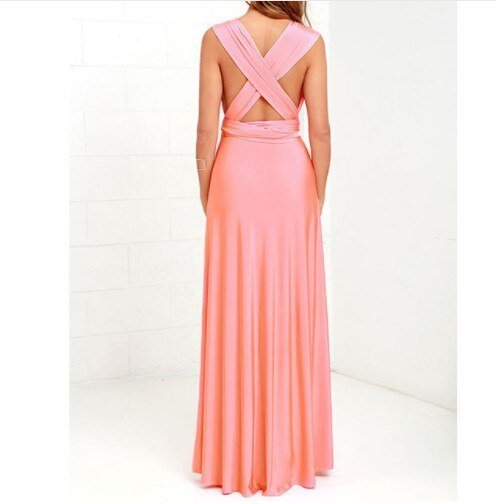 Adaptable women's evening dress, an elegant convertible maxi for versatile looks.