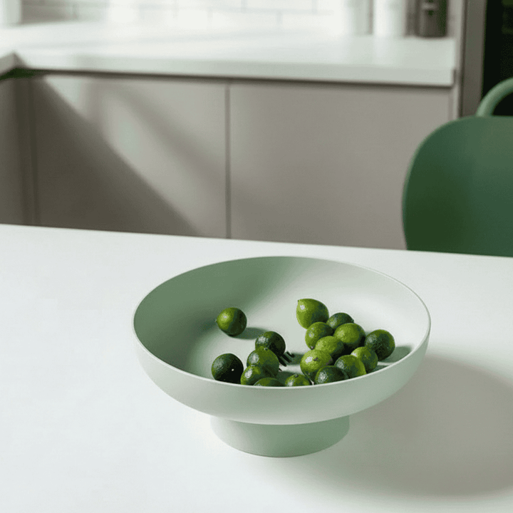 Elegant hand-painted fruit bowl, ideal for kitchen storage & modern home decor. Versatile table centerpiece.