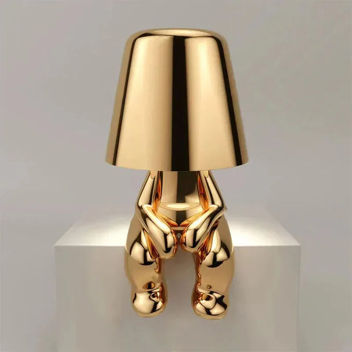 Modern elegant LED table lamp, dimmable and cordless, enhancing contemporary home decor.