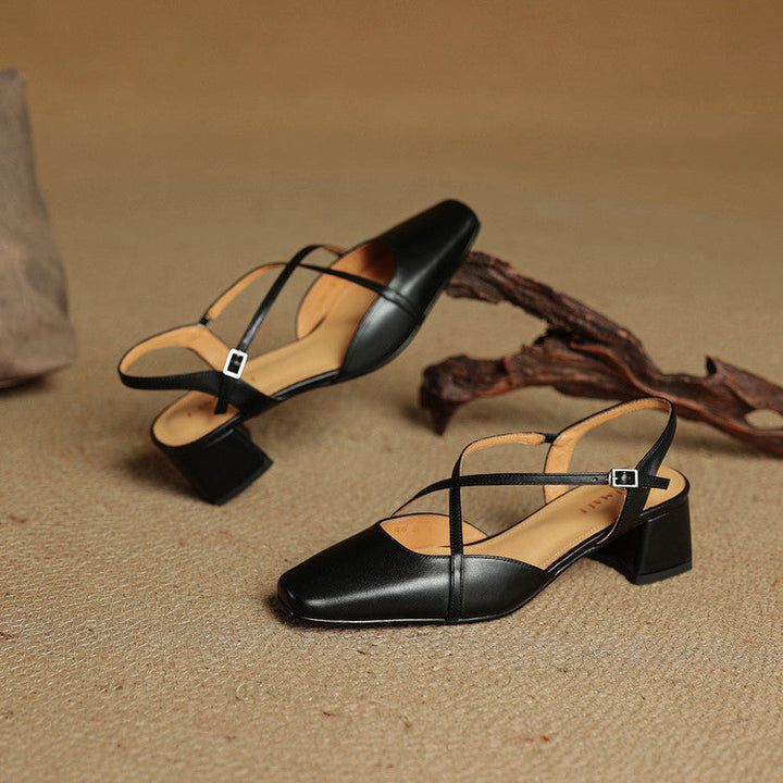 Versatile women's block heels, perfect dress shoes with an adjustable strap for formal and elegant events.