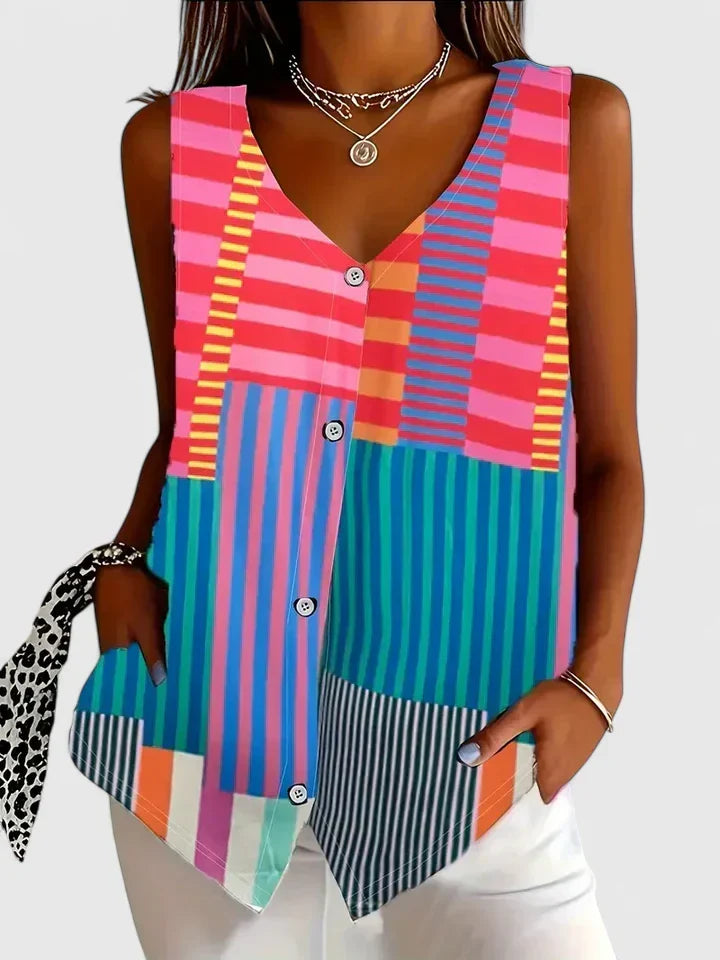 Versatile women's blouse, comfortable loose fit top for casual everyday wear. Perfect for summer/fall.