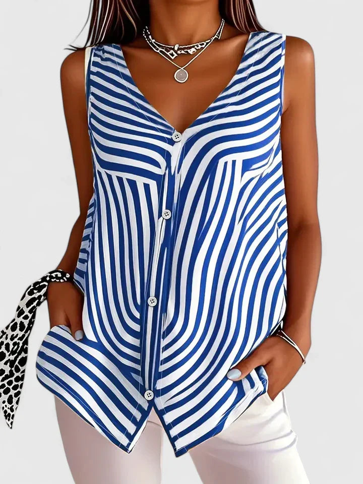 Chic women's spring/summer blouse, an elegant & comfortable everyday top. Versatile for any occasion.