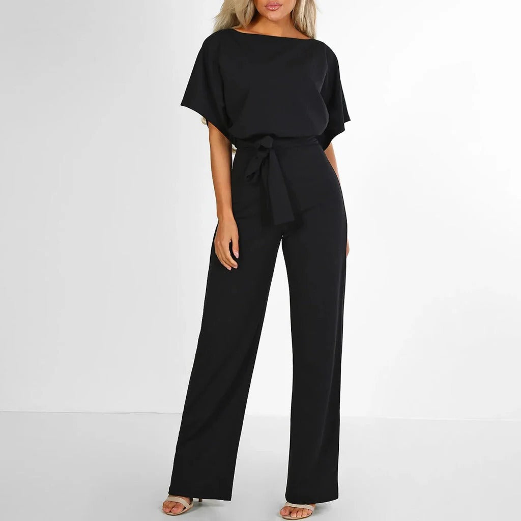 Comfortable women's chic jumpsuit, a relaxed yet elegant fit for stylish day-to-night wear.