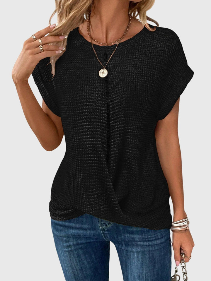 Women's versatile long sleeve crew neck blouse, offering elegant style and comfort for modern fashion.