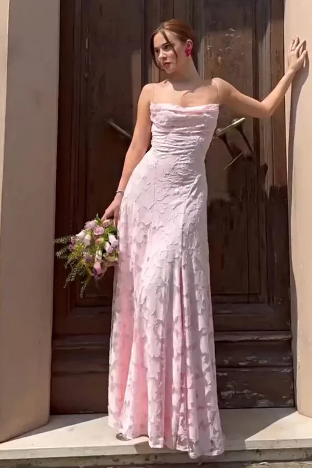 Vibrant floral maxi dress for women, a stunning party gown with a sophisticated lace-up back & flared hem.