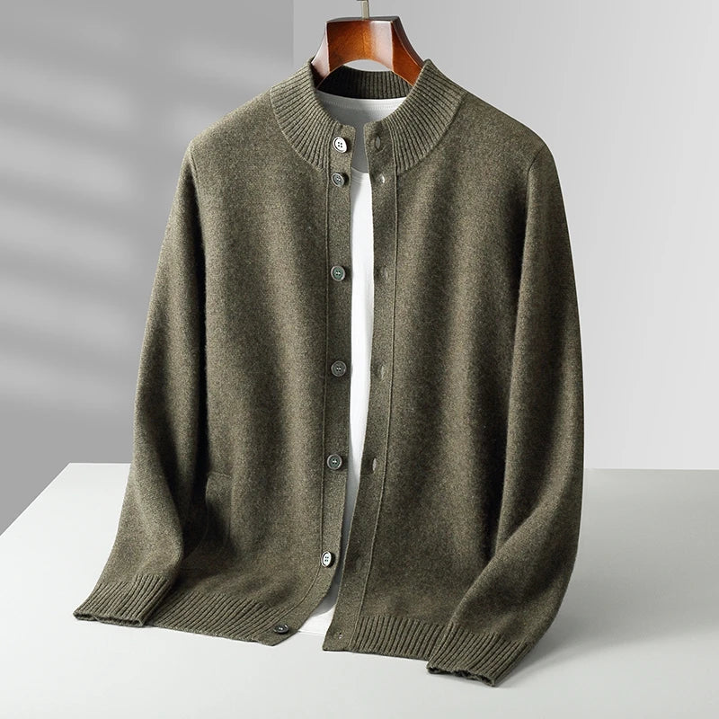 Refined women's classic knit cardigan. Elegant long-sleeve layering piece for comfortable, timeless style.