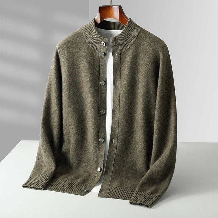 Refined women's classic knit cardigan. Elegant long-sleeve layering piece for comfortable, timeless style.