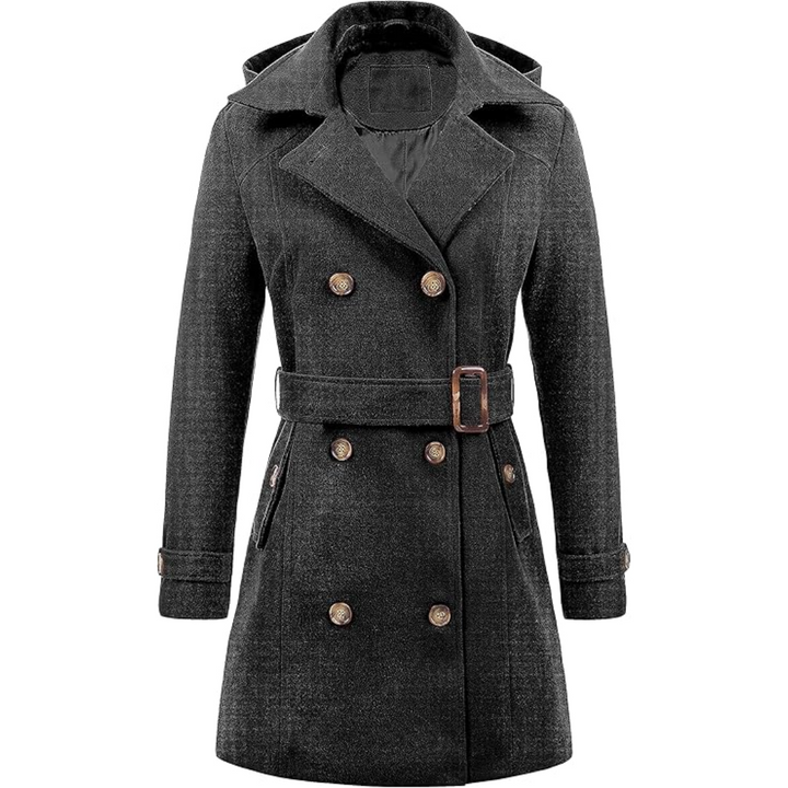 Warm & stylish women's hooded trench coat, padded for ultimate winter comfort.