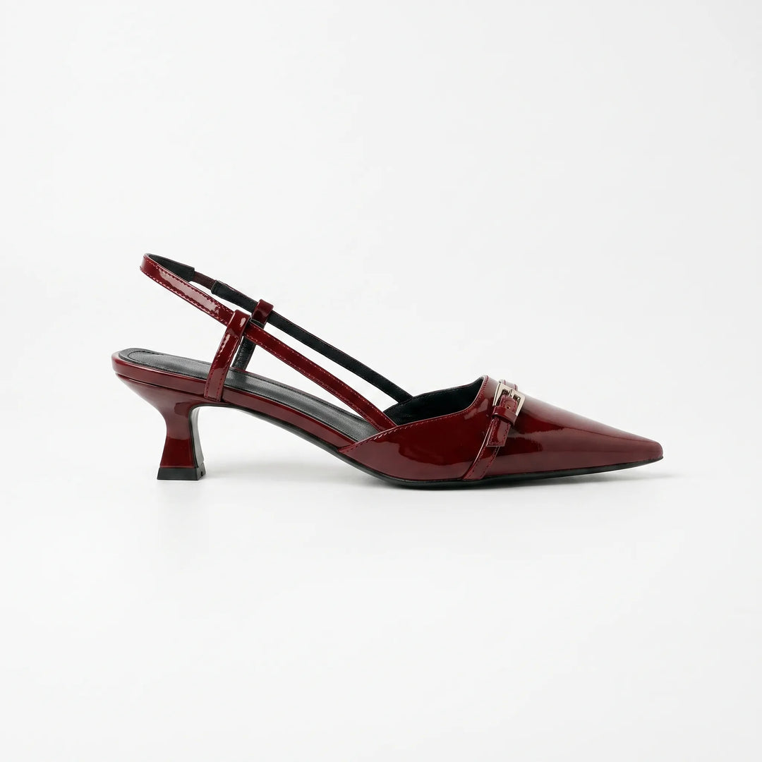 Chic women's pointed toe slingback dress heels, featuring an adjustable strap for versatile style and comfort.
