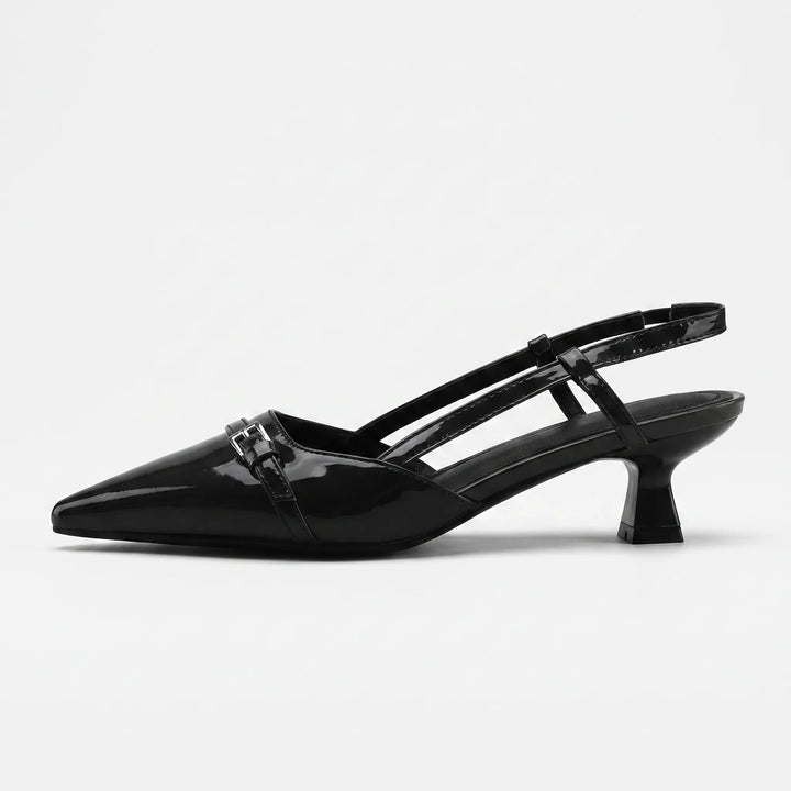 Modern women's pointed toe slingback heels for a chic style, suitable as elegant dress or professional office shoes.