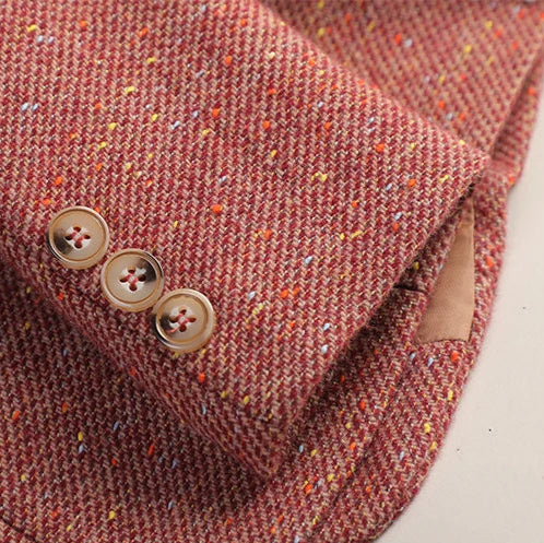 Versatile women's single-button speckled tweed blazer jacket. Perfect for professional attire or smart casual fashion.