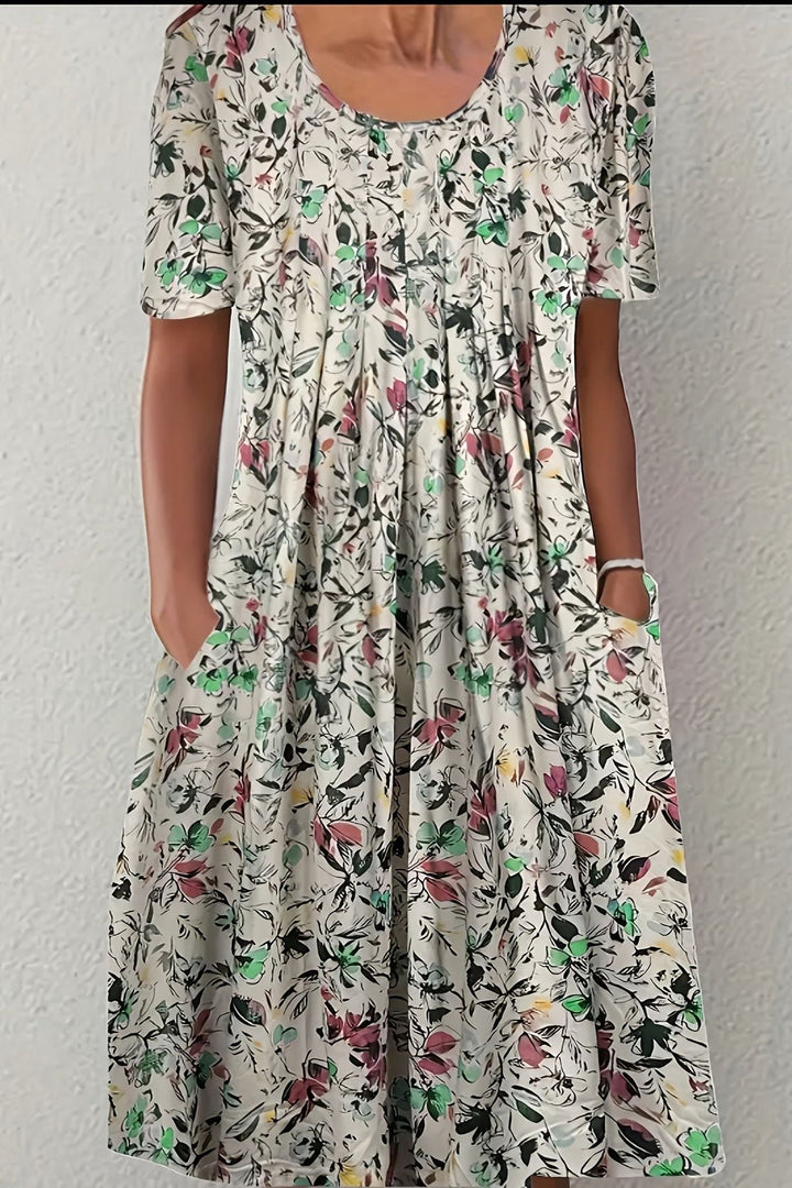 Elegant women's structured midi dress, perfect for formal events & special occasions. Flattering A-line fit.