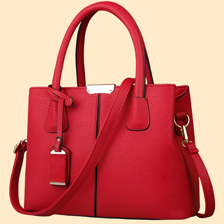 Versatile women's structured satchel handbag with shoulder strap. Chic everyday & work fashion accessory.