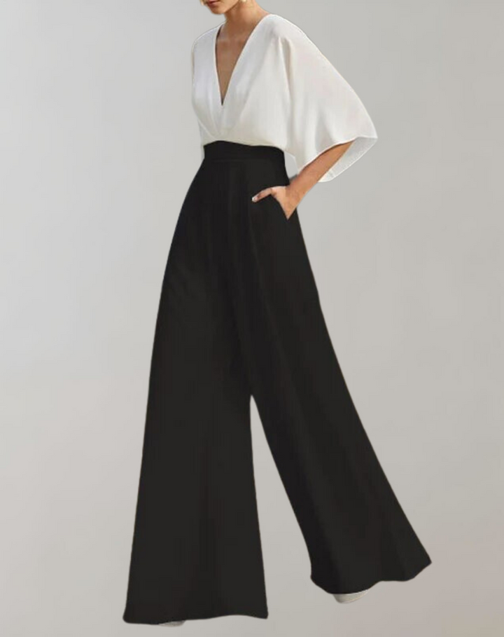 Stylish women's wide leg jumpsuit, a versatile and elegant choice for formal evening events.