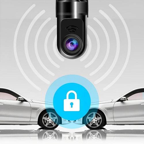 "Elegante dashcam auto con ADAS e controllo vocale, design compatto per monitoraggio di guida e parcheggio, nero lucido."